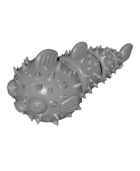 Articulated Puffer Fish - Cute Fidget Toy — modelo 3D