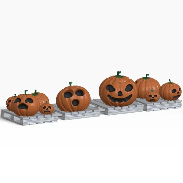 FREE Halloween Pumpkin Scatter – Jack-o’-Lanterns, Damaged Pumpkins & Pallets STL Pack — modelo 3D