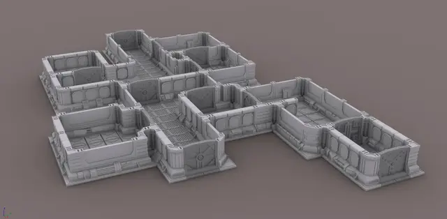 Modular space scenery for wargames - Escenario espacial modular para wargames — modelo 3D
