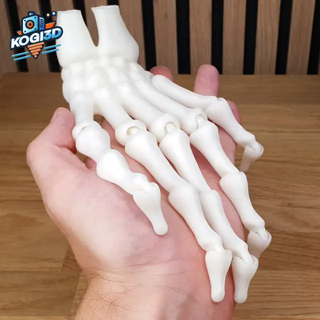 Print in Place Fully Articulated Skeleton Hand — modelo 3D