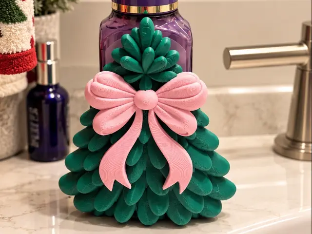Christmas Tree Soap Holder with Bow — modelo 3D