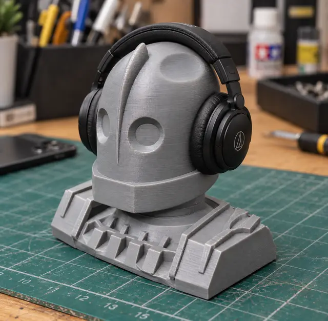 Iron Giant - Headphone stand with moveable head! — modelo 3D