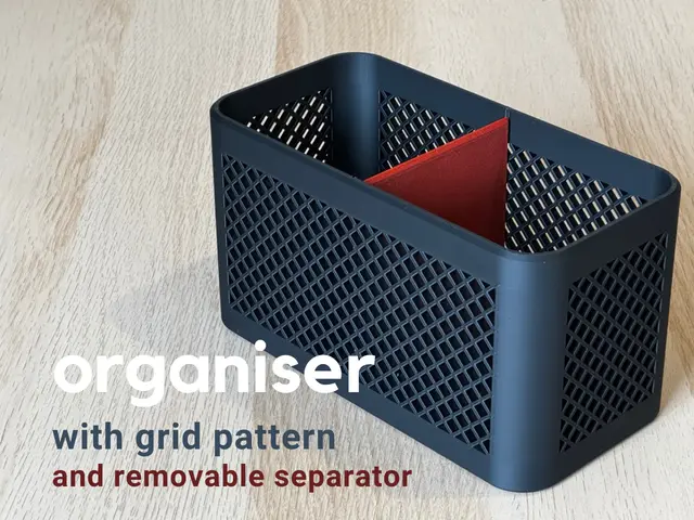 organiser with grid pattern and removable separator — modelo 3D