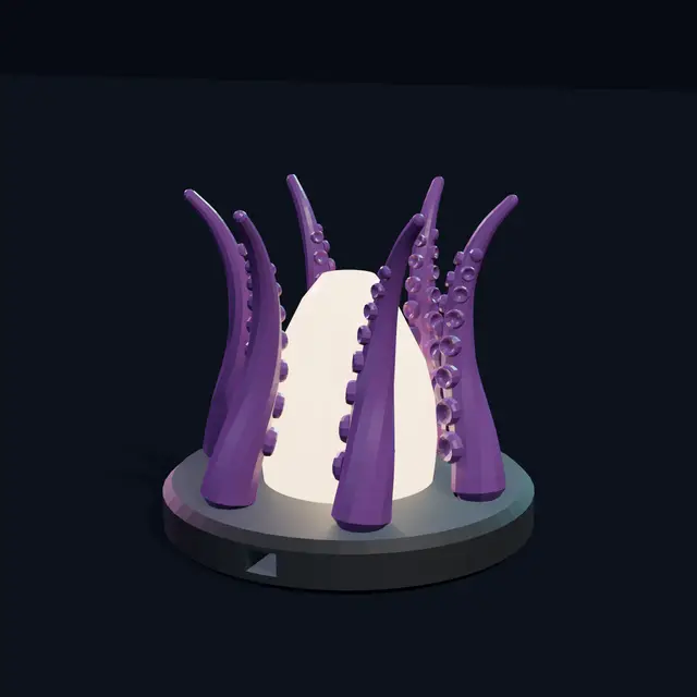 Tentacle Lamp | Six Octopus Arms Around a Glowing Dome | 3D Printable — modelo 3D