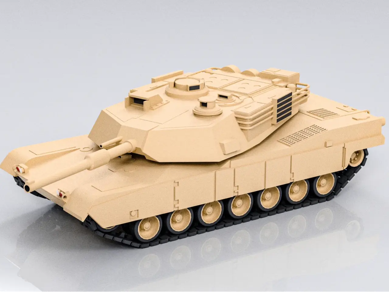 M1A2 Abrams 1:35 fully 3D printed model tank — modelo 3D