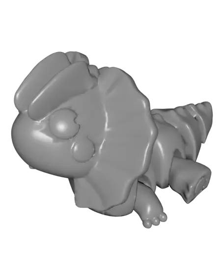 Flexi Dilophosaurus Dinosaur Keychain (Single Color) — modelo 3D