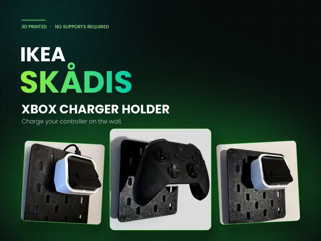 Floating Xbox Elite Controller Charger for SKADIS (No Supports) — modelo 3D