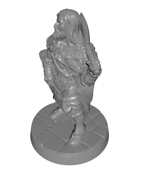 Thorgar the Barbarian, Fantasy Miniature — modelo 3D