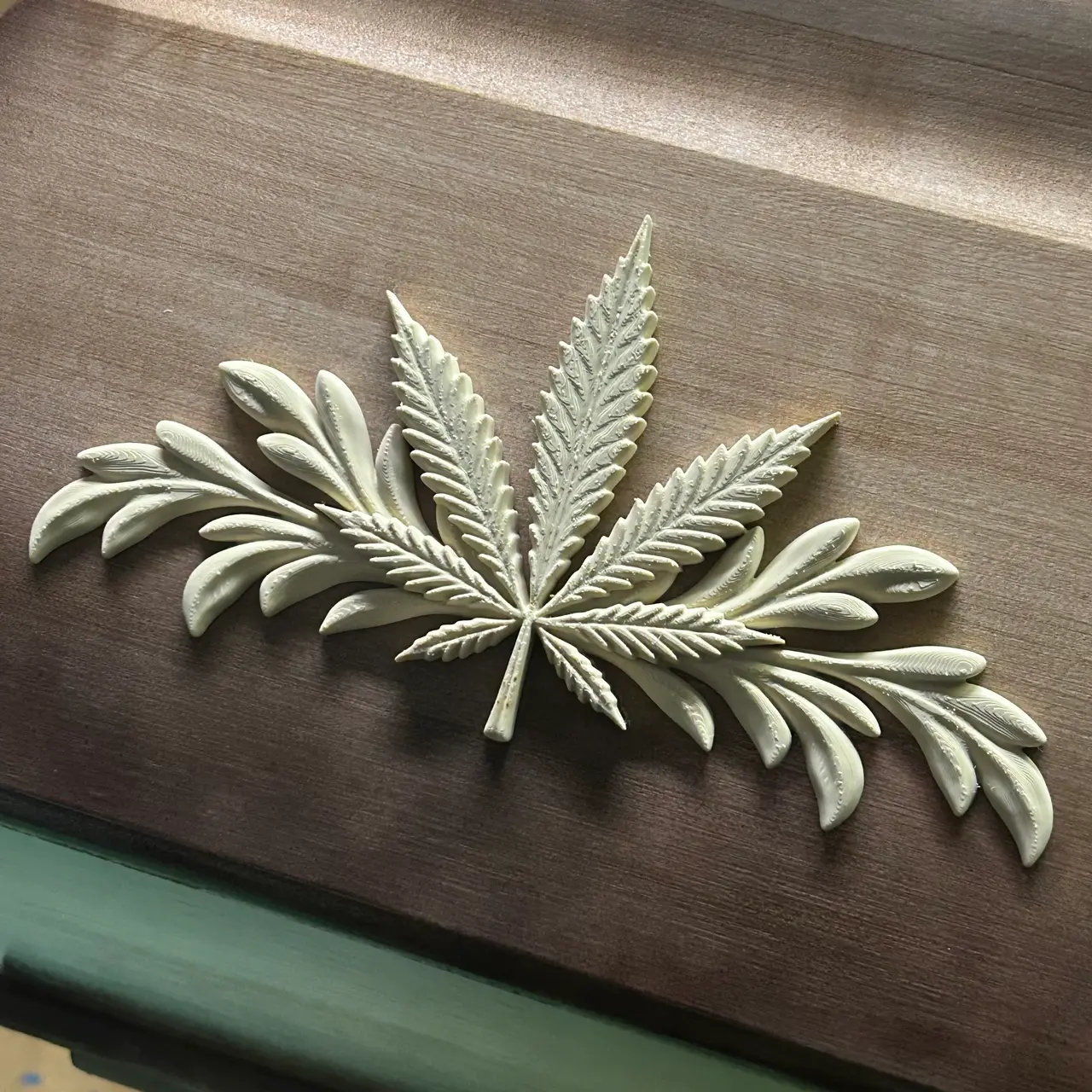 relief set cannabis leaf flower symbol model — modelo 3D