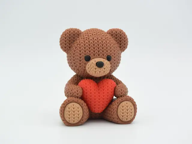Knitted Valentine's Day Teddy Bear — modelo 3D