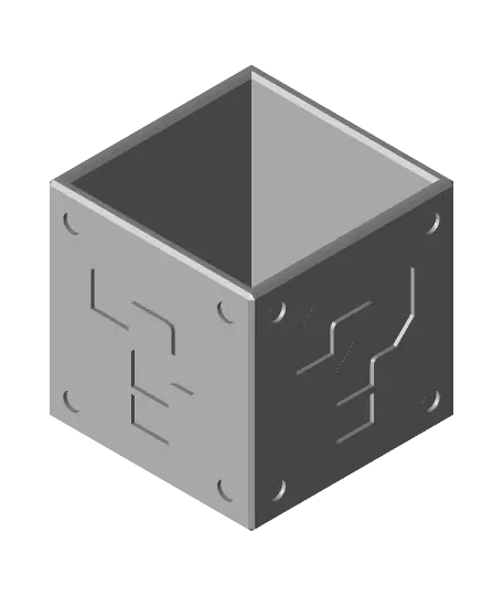 Question Box Planter (Mario Themed) | 2 Versions - Single Color and Dual Color Print — modelo 3D