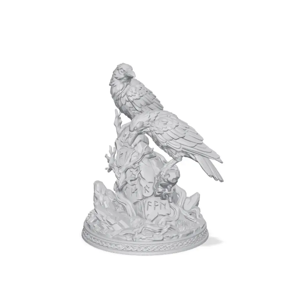 1000+ Minis, Free Kickstarter Sample, Huginn And Muninn Miniature — modelo 3D