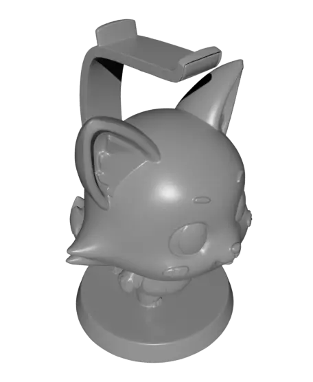 Cute Anime Fox Headphone Stand |Desk Decor — modelo 3D