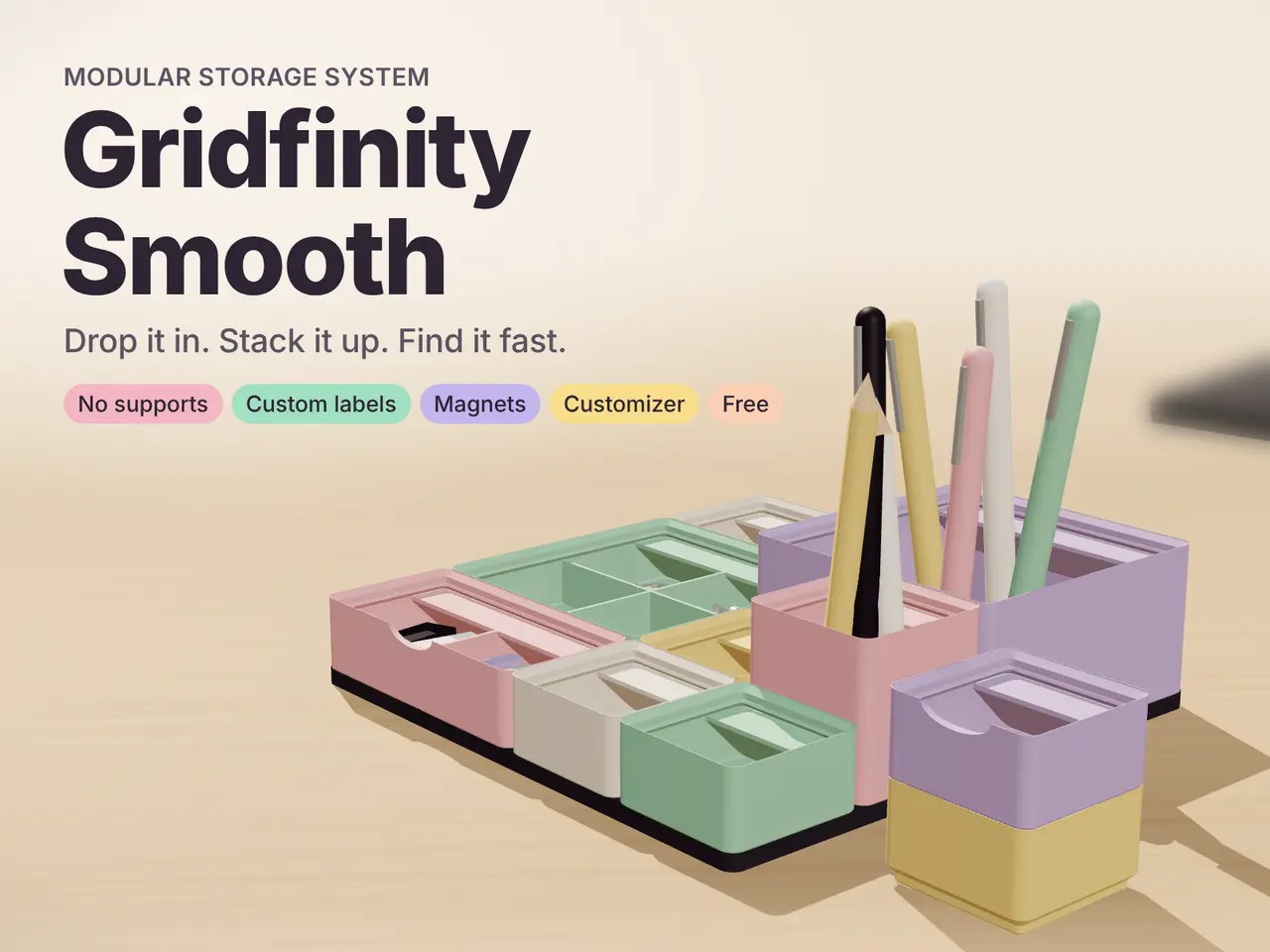 Gridfinity Smooth – Modular Organizer System — modelo 3D