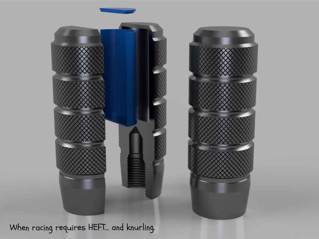 Weighted Knurled Knob Shifter - TH8S - Updated v1.1 — modelo 3D