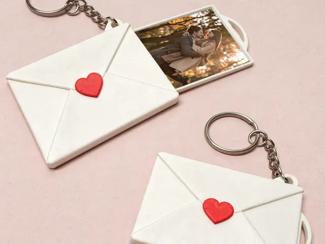 Letter Keychain with photo - Saint Valentine Gift — modelo 3D