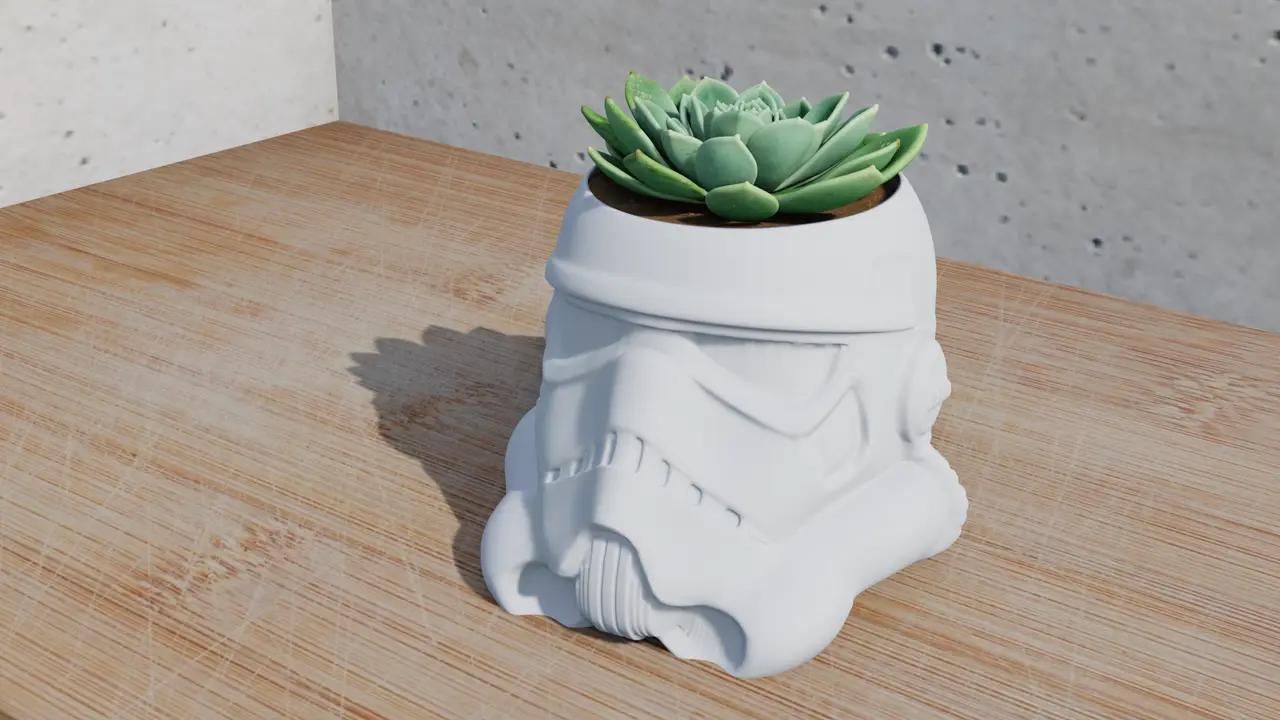 StormTrooper Helmet Pot Plant — modelo 3D