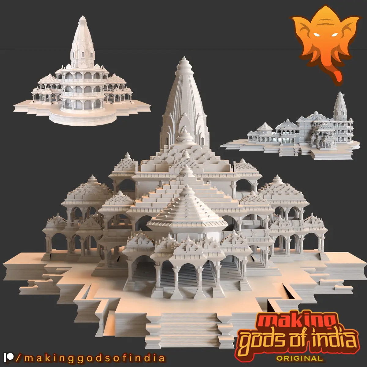 Ayodhya Ram Temple - NO SUPPORTS REQUIRED! — modelo 3D