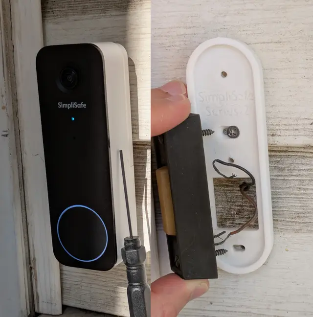 SimpliSafe Video Doorbell Series 2 bracket to standard hole spacing — modelo 3D