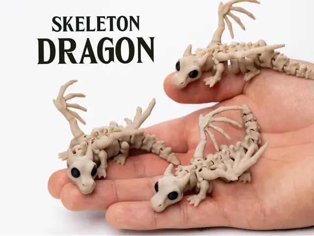 Skeleton Dragon - Articulated & Keychain — modelo 3D