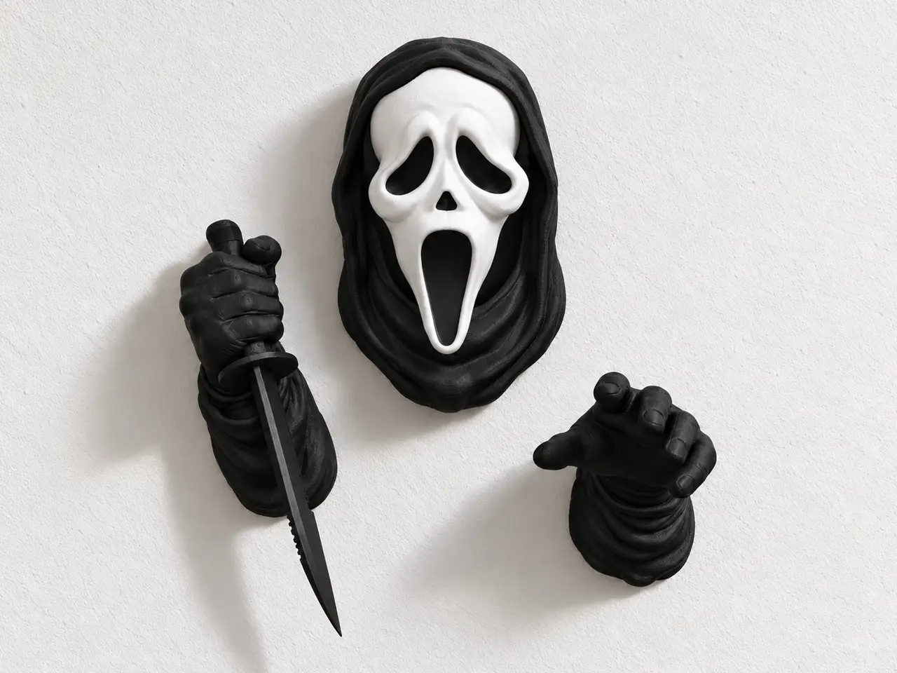 Ghostface–Scream esce dal muro/Decorazione Horror — modelo 3D