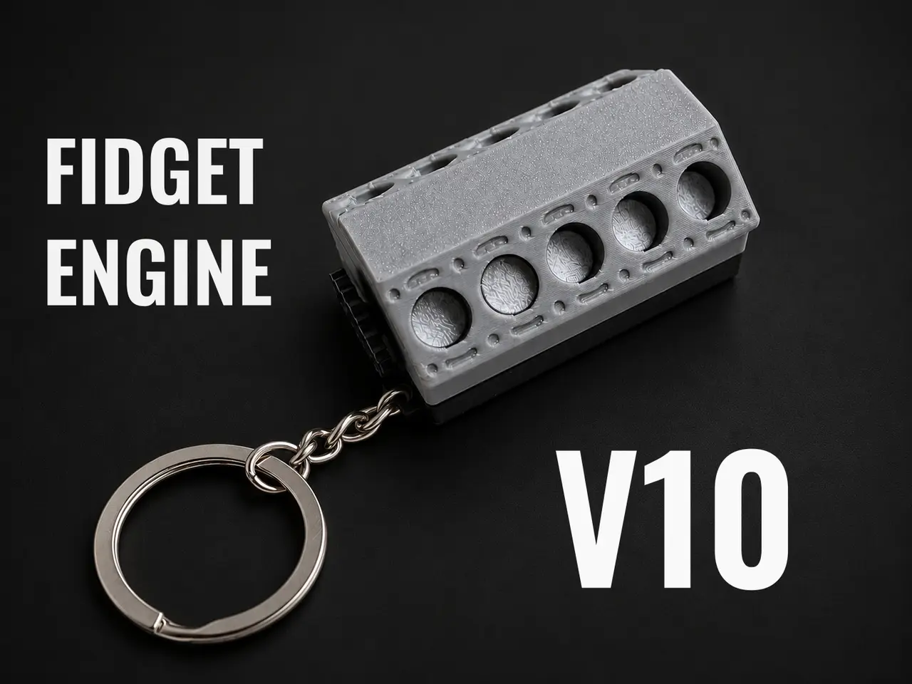 Fidget engine keychain - V10 — modelo 3D