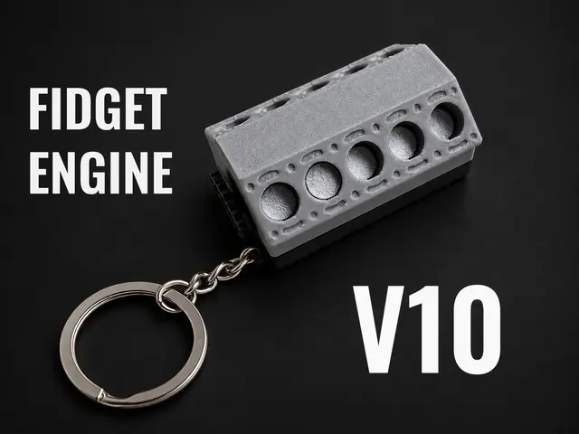 Fidget engine keychain - V10 — modelo 3D