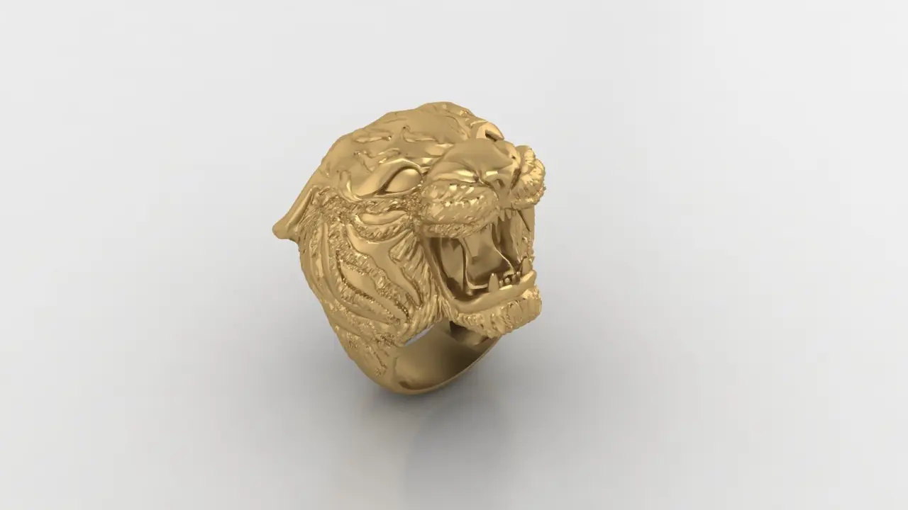 Tiger Ring Man ring Jewelry 3D print model — modelo 3D