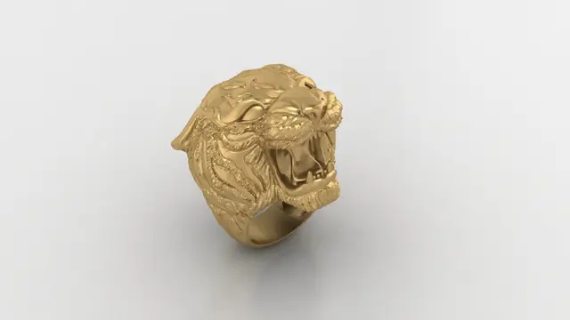 Tiger Ring Man ring Jewelry 3D print model — modelo 3D