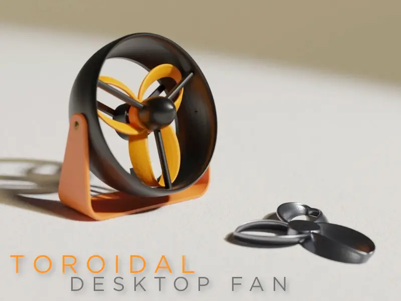 Toroidal Blade Desktop USB Fan — modelo 3D