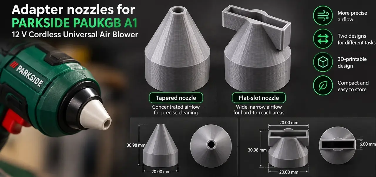 Adapter Nozzle for PARKSIDE PAUKGB A1 12 V Cordless Universal Air Blower — modelo 3D