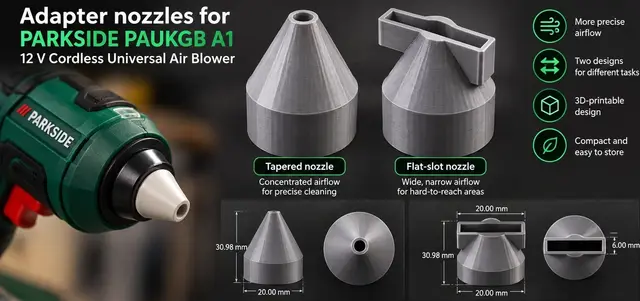 Adapter Nozzle for PARKSIDE PAUKGB A1 12 V Cordless Universal Air Blower — modelo 3D