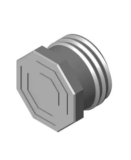 13 mm Big Thread, Flat Head, Shank Bolt — modelo 3D