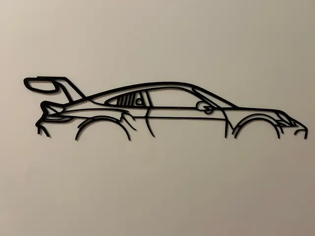 Porsche 911 992 GT3RS silhouette wall decoration — modelo 3D