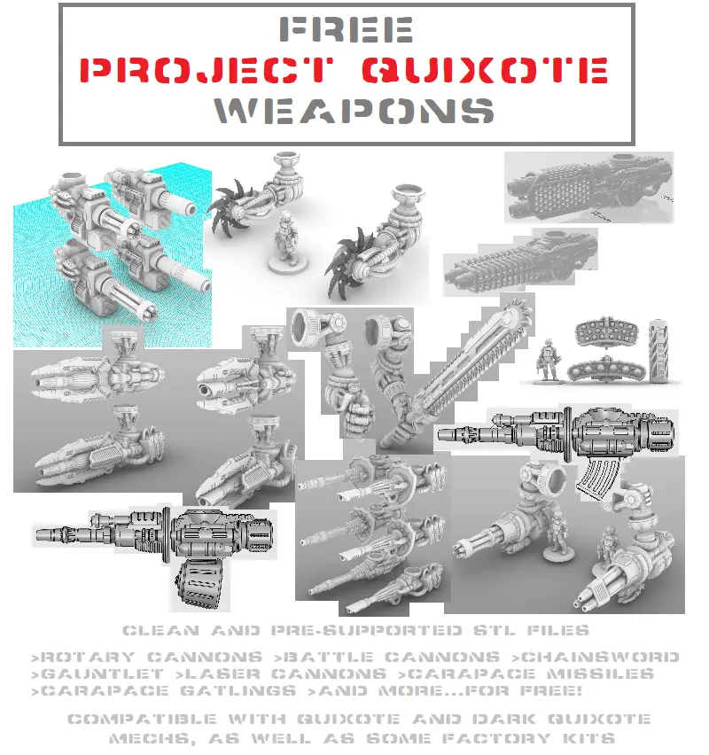 FREE Project Quixote Weapons And Arm Mounts — modelo 3D