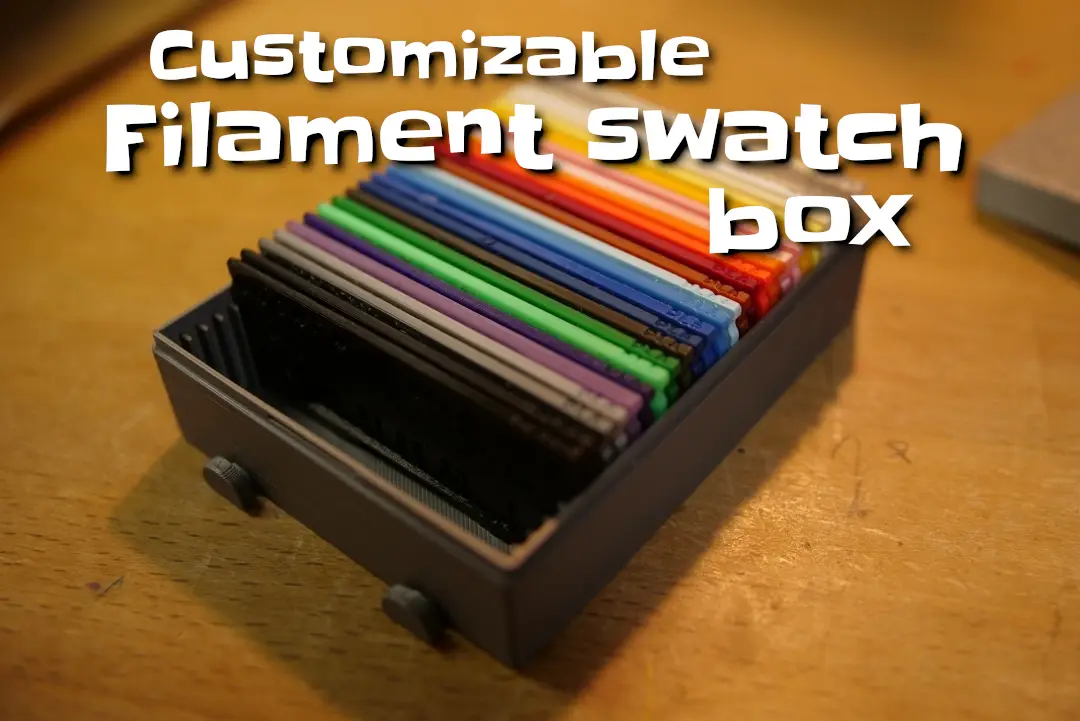 Customizable Filament Swatch box (Filament tests, filament swatches) — modelo 3D
