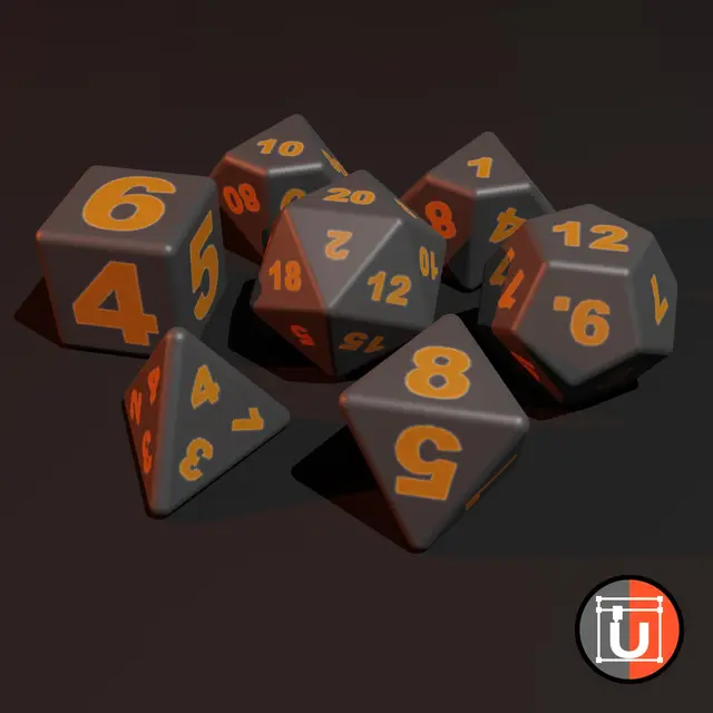 RPG Dice Set - Optimised for Multi-Colour Printing — modelo 3D