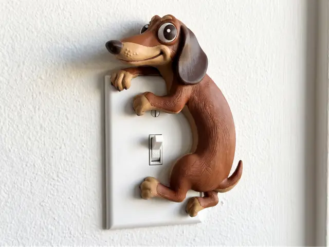 Cute Dachshund Light Switch Climber — modelo 3D