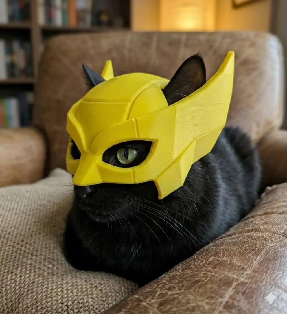 Wolverine style cat helmet — modelo 3D