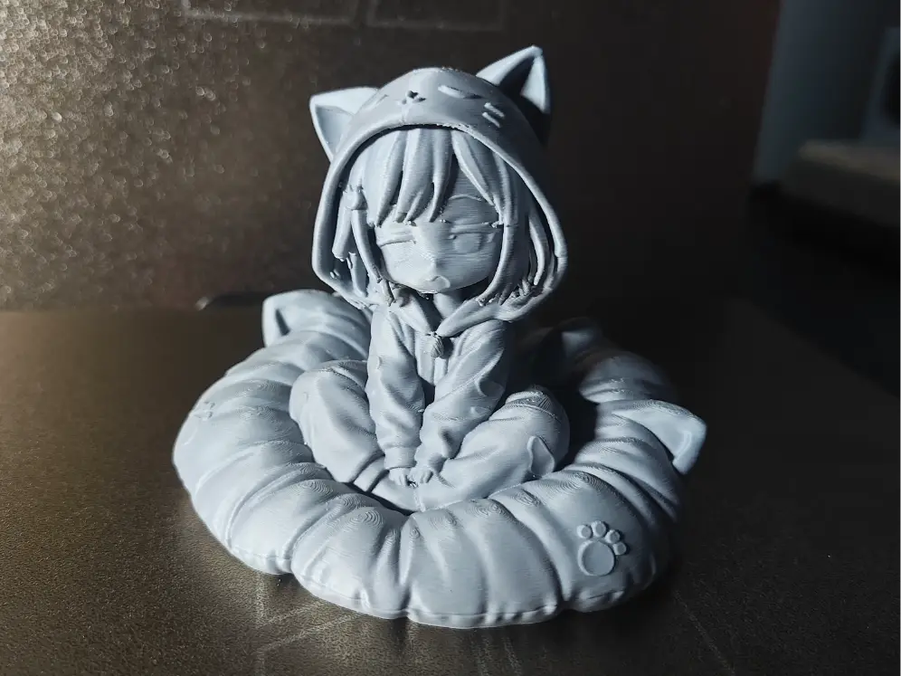 Sleepy Girl in Cat Pijama - Chibi — modelo 3D