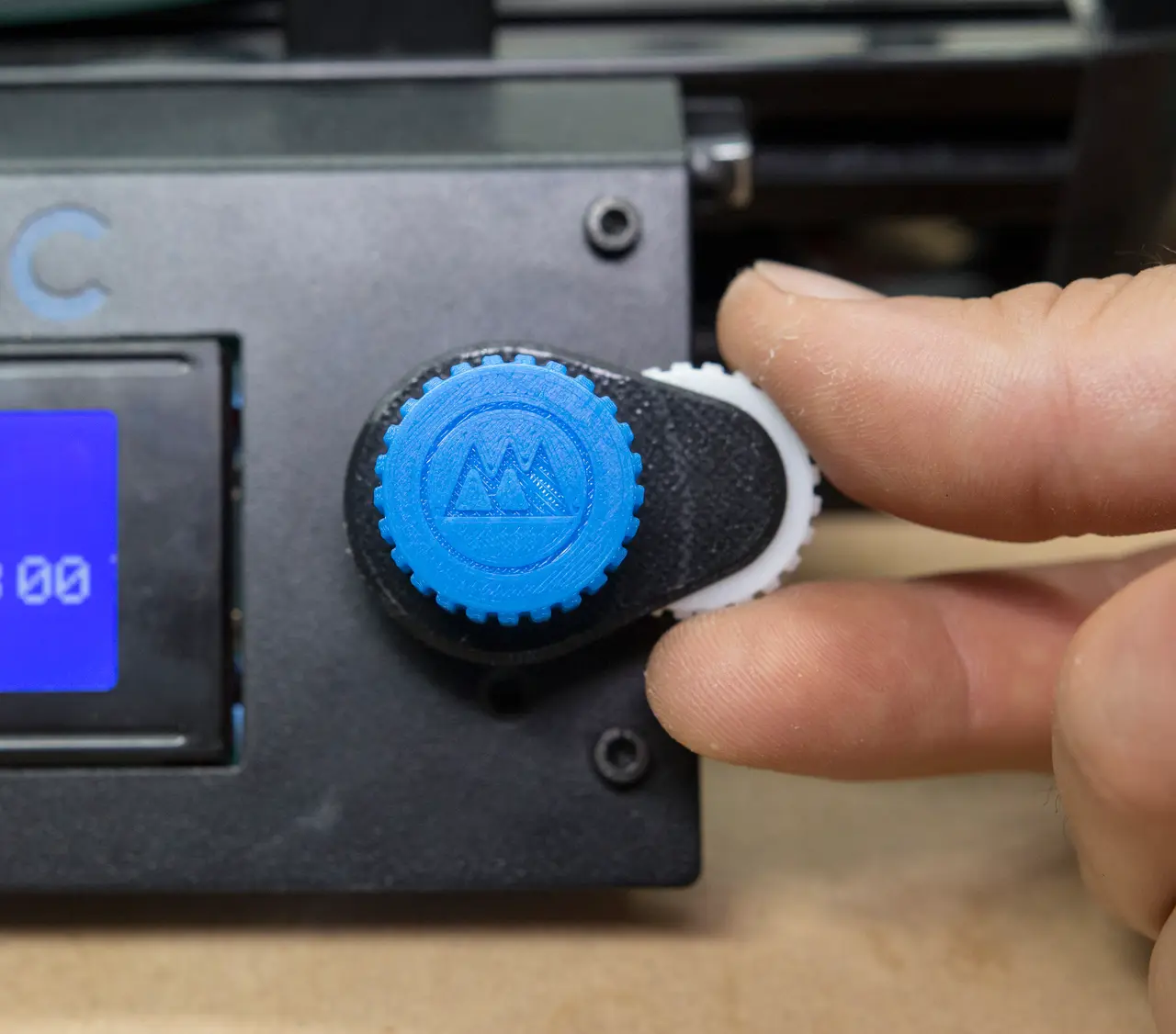 3D Printer Gear Knob with Fine Tuning Dial — modelo 3D