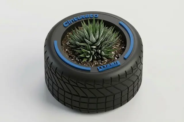Maceta Llanta de Carreras estilo Fórmula — modelo 3D