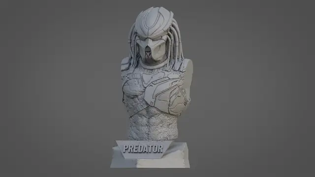 PREDATOR ULTRA-DETAILED SUPPORT-FREE BUST 3D MODEL — modelo 3D