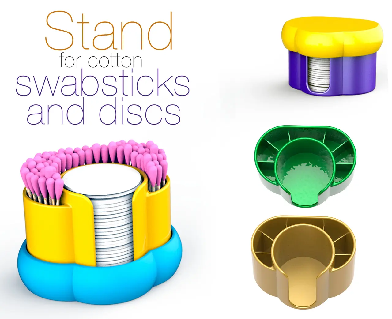 Stand for cotton swabsticks and discs — modelo 3D