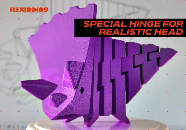 FlexiDinos Theobald the flexi Triceratops print in place articulated dinosaur — modelo 3D