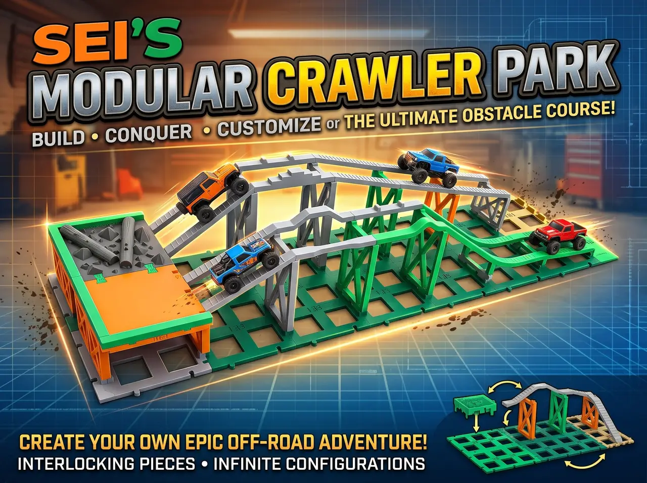 SEI Mini Z 4x4 Modular Crawler Park Base Pack — modelo 3D