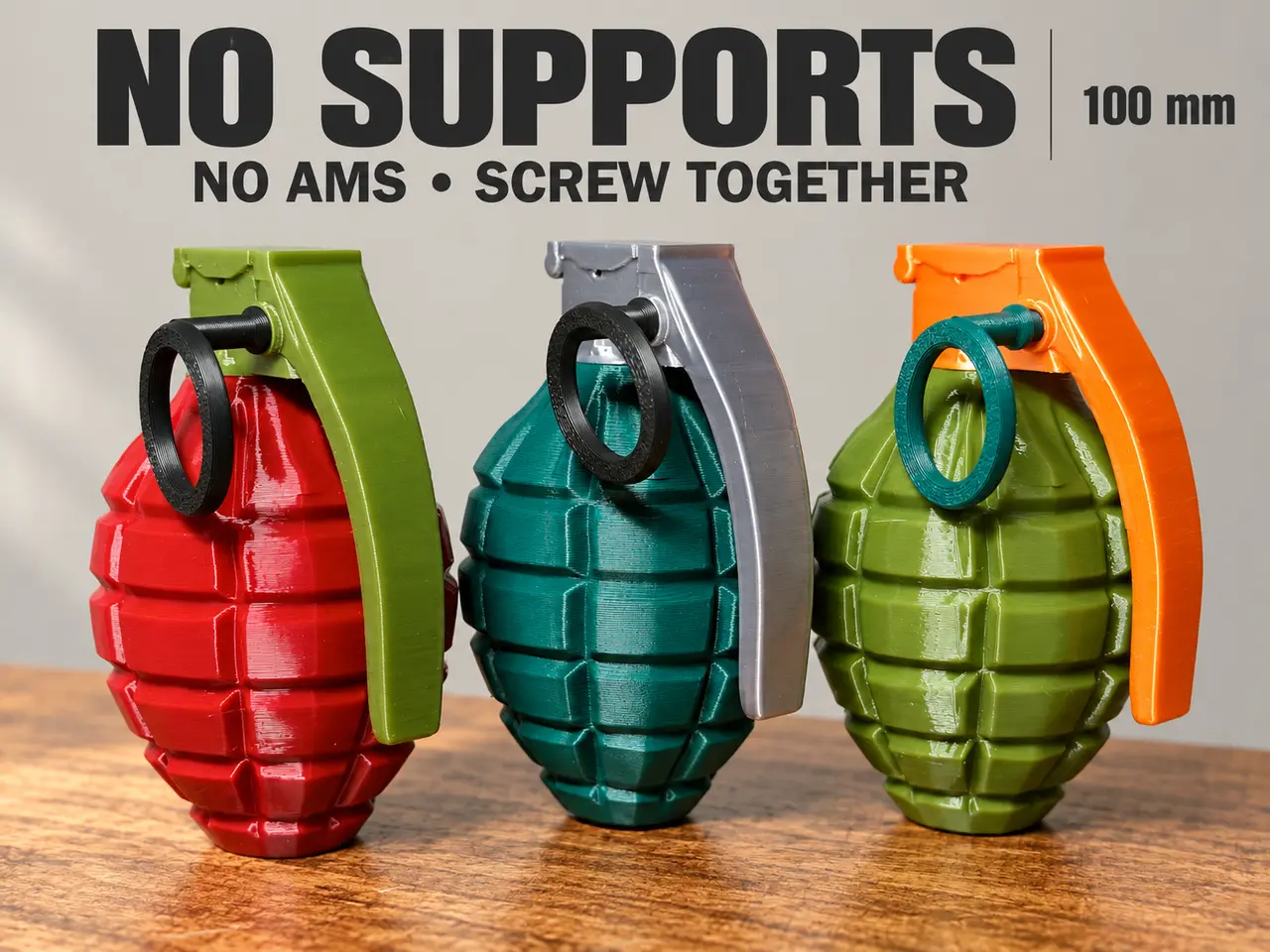 Grenade Prop – No Supports | No AMS — modelo 3D