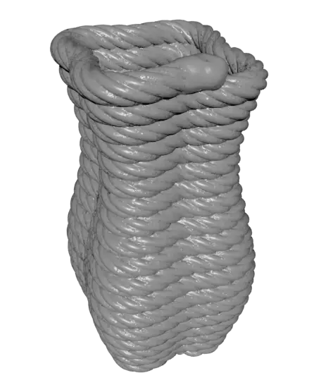 Four Corner Coiled Rope Vase — modelo 3D