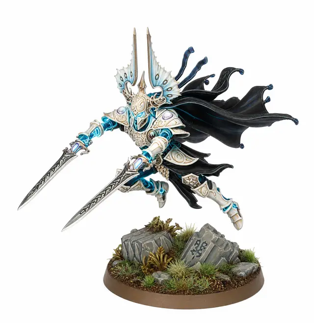 High Elf Aether Blade Champion — Dynamic Fantasy Mini Stl — modelo 3D