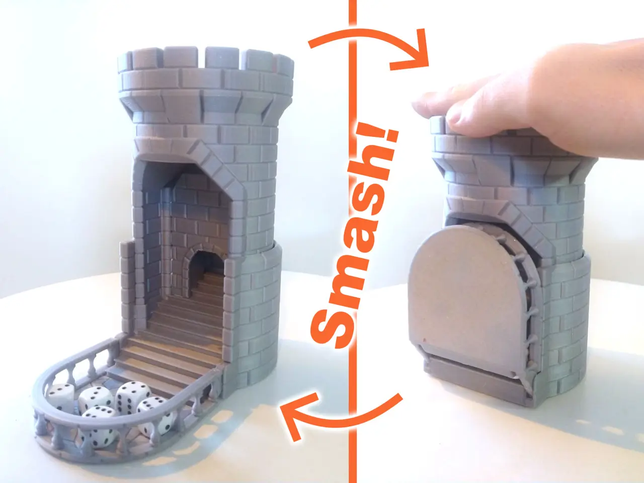 Smash! The Auto-Reload Dice Tower — modelo 3D